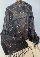 Hand made szal apaszka hafty jedwab fredzle160x60