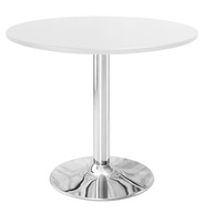 OKRĄGŁY STOLIK LUGANO| Biały blat| chromowana noga 70cm