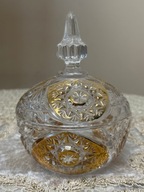 Kryształowa złocona bombonierka