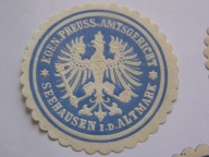 Niemcy Prusy - Królewski Sąd w SEEHAUSEN i.d. Altmark - zalepka sądu