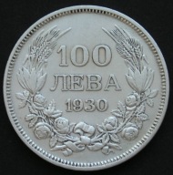 Bułgaria 100 lewa 1930 - car Borys III - srebro