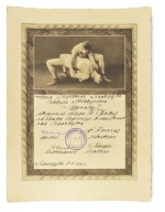 DYPLOM SWARZĘDZ 1931 r. I NAGRODA ZAPASY W WADZE KOGUCIEJ PIĘKNY ZOBACZ!