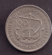 Cypr - 100 Mils 1955 rok