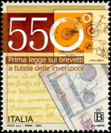Włochy 2024 Znaczek 4614 ** prawo patentowe średniowiecze Wenecja motocykl