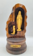 Matka Boska z LOURDES w grocie z drewna - bardzo ładna figurka 20 cm