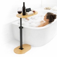 STOLIK DO WANNY ŁAZIENKI SALONU KAWOWY Z BLATEM BAMBUSOWY REGULOWANY DO DOM