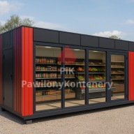 KONTENER SOCJALNY BIUROWY GASTRONOMICZNY 8x3 m | PiK Pawilony Kontenery
