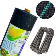 AGROTKANINA CZARNA 1,6X50M UV 90G SUNRISE ANTYCHWASTOWA AGROWŁÓKNINA +KOTWY