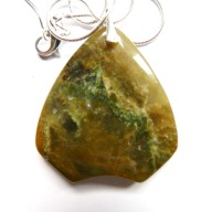 Zielony jaspis oceaniczny z Madagaskaru, wisior w srebrze