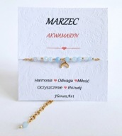 Bransoletka Kamień Urodzeniowy Marzec Akwamaryn Prezent
