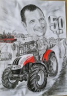 Karykatura z zdjęcia prezent urodziny rocznica ślub dom on ona A3 1osoba