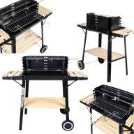 GRILL WĘGLOWY OGRODOWY Z POKRYWĄ RUSZT PŁYTA + TERMOMETR DUŻY