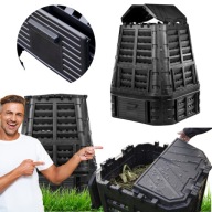 KOMPOSTOWNIK OGRODOWY DOMOWY DUŻY PLASTIKOWY 740L OGRÓD CZARNY DOM