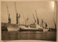 GDYNIA - PORT. M/S "Żeromski" przy nabrzeżu Rumuńskim, 1965 rok