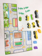 zestaw pojazdy budowlane maszyny miasto mapa dróg