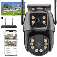4K 8MP Kamera Zewnętrzna WiFi Podwójny Obiektyw Śledzenie +128GB Dwustronna