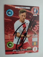 Karta panini autograf Polska Euro 2016 Maciej Rybus