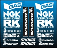 18szt Naklejki sponsorskie na pługi Ścigacz, 18 Kolorów, NGK RK, Rozmiar M