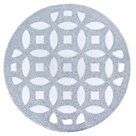 PEPCO PODKŁADKA MATA STOŁOWA 10cm ZESTAW 4 szt. PODSTAWKA POD KUBEK Srebrna