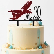 topper na tort dekoracja urodziny personalizacja SAMOLOT!!!