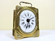 Zegar Kominkowy KARECIAK MOSIEZNY Budzik Francuski PARIS Porcelanowa Tarcza