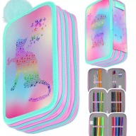 PIÓRNIK TRZYKOMOROWY Z WYPOSAŻENIEM DLA DZIEWCZYNKI OMBRE KOT PIES KOTKIEM