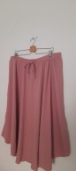 Pudrowo różowa maxi zwiewna spódnica na gumce 4XL
