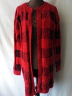 Sweter kardigan czerwono czarny - 40/42