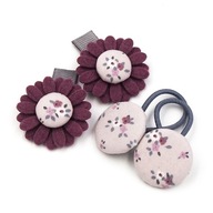 Komplet do włosów gumki i spinki kwiatki Diana handmade Momilio