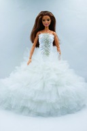 Suknia dla lalki długa - ślubna / balowa