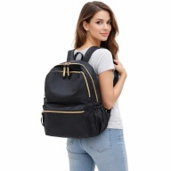 STYLOWY CZARNY ELEGANCKI PLECAK DAMSKI MIEJSKI RETOO 2 KOMORY KIESZEŃ