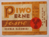 ETYKIETA - PIWO PEŁNE jasne - BROWAR RADOMSKI