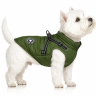 CIEPŁA KURTKA Z SZELKAMI DLA PSA JESIEŃ ZIMA UBRANKO KAMIZELKA L ODBLASK