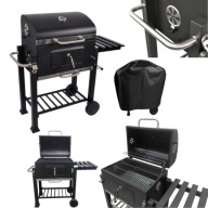 DE KRAFT GRILL OGRODOWY WĘGLOWY ANGULAR RUSZT ŻELIWNY + POKROWIEC SZAFKA