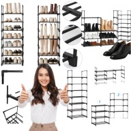 SZAFKA ORGANIZAER NA BUTY MOCNY WĄSKI NA NÓŻKACH PLASTIKOWY CZARNY REGAŁ