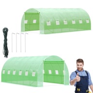 DUŻY TUNEL FOLIOWY OGRODOWY SZKLARNIA MOCNA KONSTRUKCJA NA WARZYWA 18m2