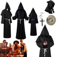 PRZEBRANIE KOSTIUM STROJ NA IMPREZE HALLOWEEN MNICH HABIT KSIADZ ZAKONNIK