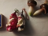 Stare bombki z PRL-u 2 sztuki mikołaje? plus dwa grzyby gratis!