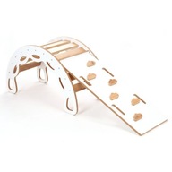 Bujak Dla Dzieci Montessori + ścianka zjeżdżalnia biało-dębowy BM-310 NOWY