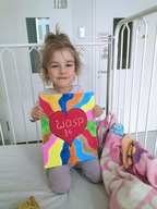 Obraz malowany farbami WOŚP na płótnie