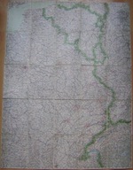 PÓŁNOCNA EUROPA -FRANCJA BELGIA NIEMCY -mapa na płótnie -lata 30-te