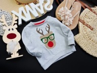 F&F - świąteczna bluza renifer r 68