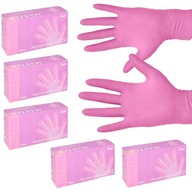 RÓŻOWE RĘKAWICZKI S JEDNORAZOWE NITRYLOWE BEZPUDROWE RĘKAWICE 500 SZTUK