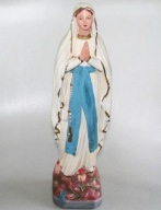 OKAZAŁA ZABYTKOWA FIGURA MATKI BOŻEJ Z LOURDES GIPS 43 cm.