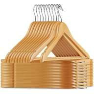 Wieszak drewniany lakierowany chromowany 30 szt.