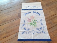 BAWEŁNIANY HAFTOWANY RĘCZNIK KUCHENNY KILIM KWIATY 50x120 II część kompletu