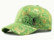 Czapka z daszkiem zielone graffiti zielona hip hop rap 55-60 L-XL
