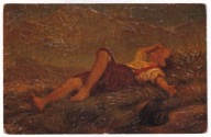 Chłopiec pasterz odpoczynek ok.1910r. OLEODRUK