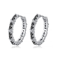 Kolczyki s48 Platerowane Platyną CZ / Spinel – Franko