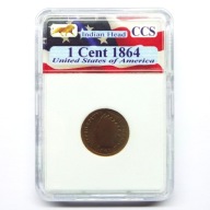 Indianin 1 cent 1864 USA w plastikowym slabie